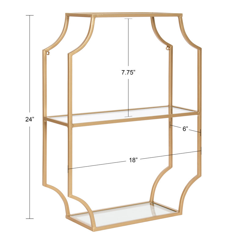 Johnalbert 3 Piece Metal Accent Shelf, Gold