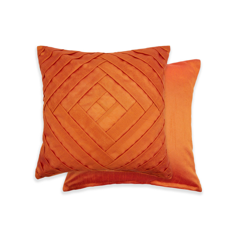 Bowery Geometric Square Scatter Cushion, Burnt Orange