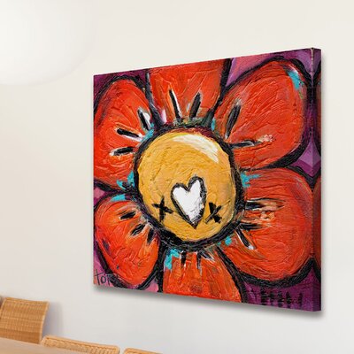 Orange Flower' by Tori Campisi Painting Print on Wrapped Canvas -  Marmont Hill, MH-TORI-435-C-24