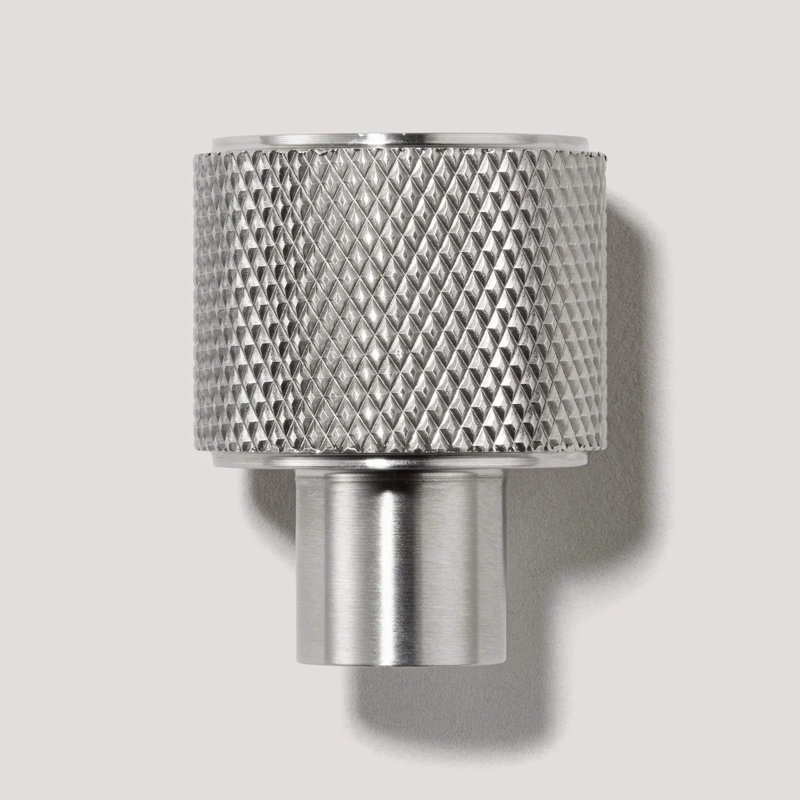 REVILL Knurled Button Knob, Polished Chrome