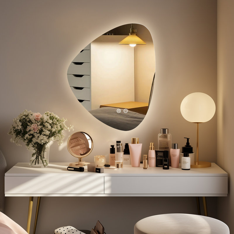 Led Mirror for Bathroom Asymmetrical 19"x24", 24" x 19"