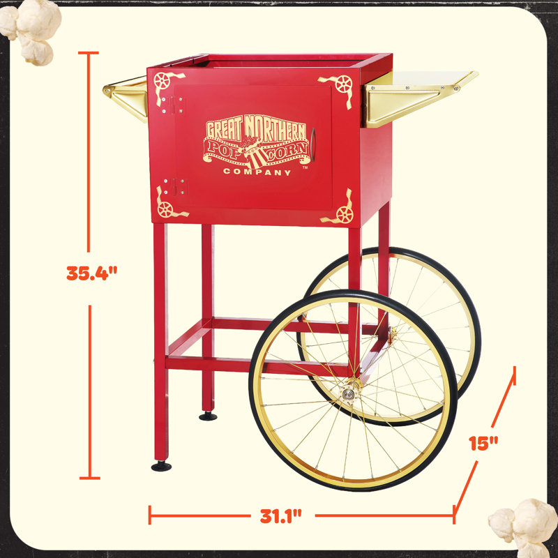 Chariot roulant Great Northern Popcorn 8 oz, rouge