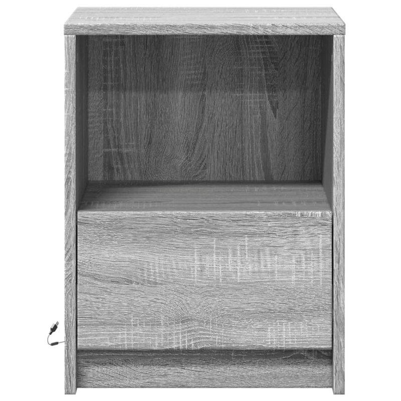 Dancho 38cm W Manufactured Wood Bedside Table, 2, Grey Sonoma