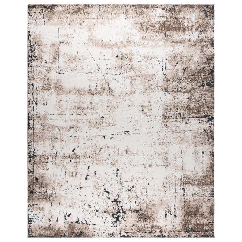 Tapis gris en polypropylène Ciaran Nyla, Rectangle 6 pi 6 po x 9 pi 6 po