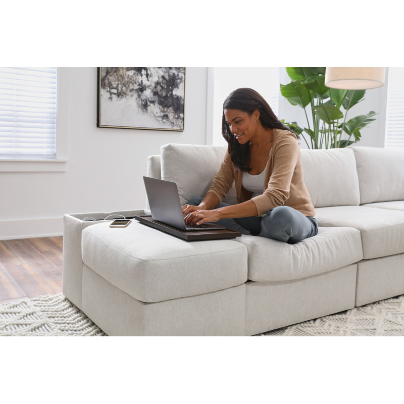 Flex Storage Smart Hub for Flex Sectional, Light Gray Polyester Blend