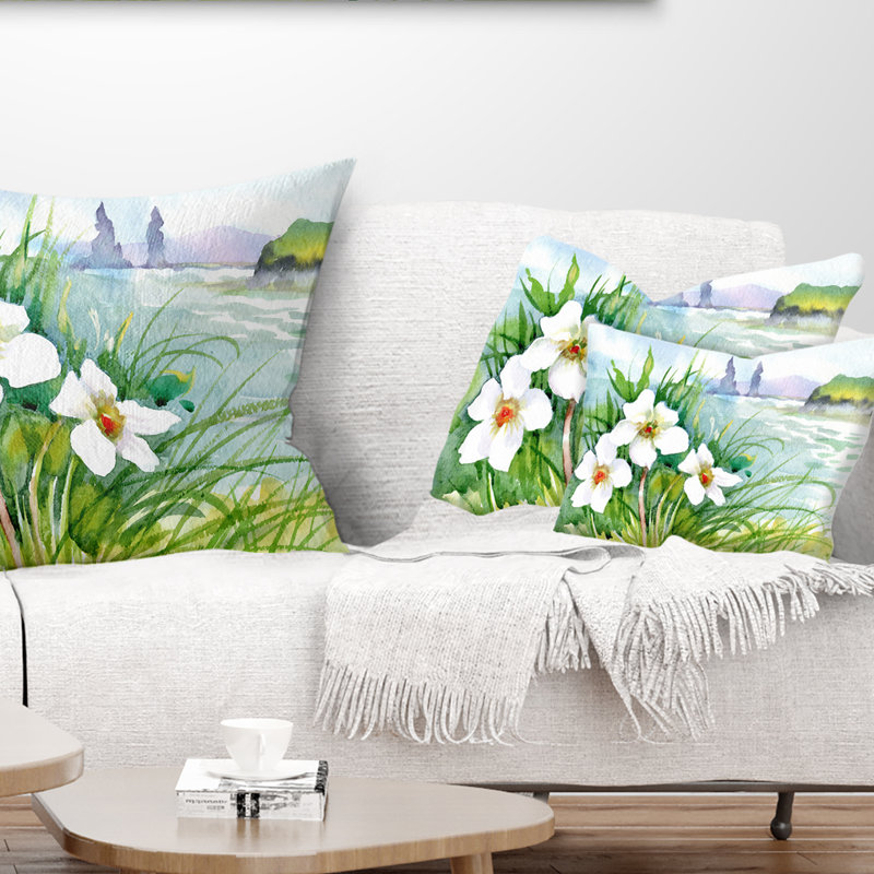 Coussin lombaire imprimé paysage d'été