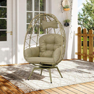 Chaises longues pivotantes de patio, chaise en rotin moderne en acier pour la maison