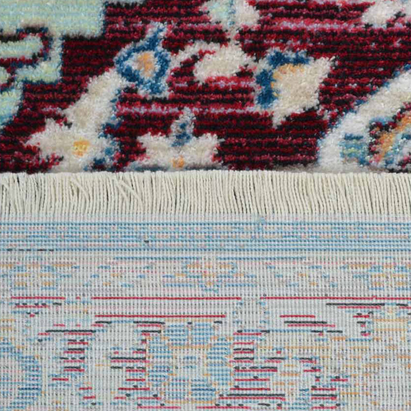 Crayton Machine Made Polyester Area Rugs - Red Color, Oriental Design, Low Pile Machine Made Area Rugs for Living Room, Bed Room