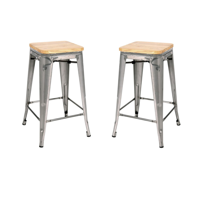Tabouret avec siège en bois 26 po