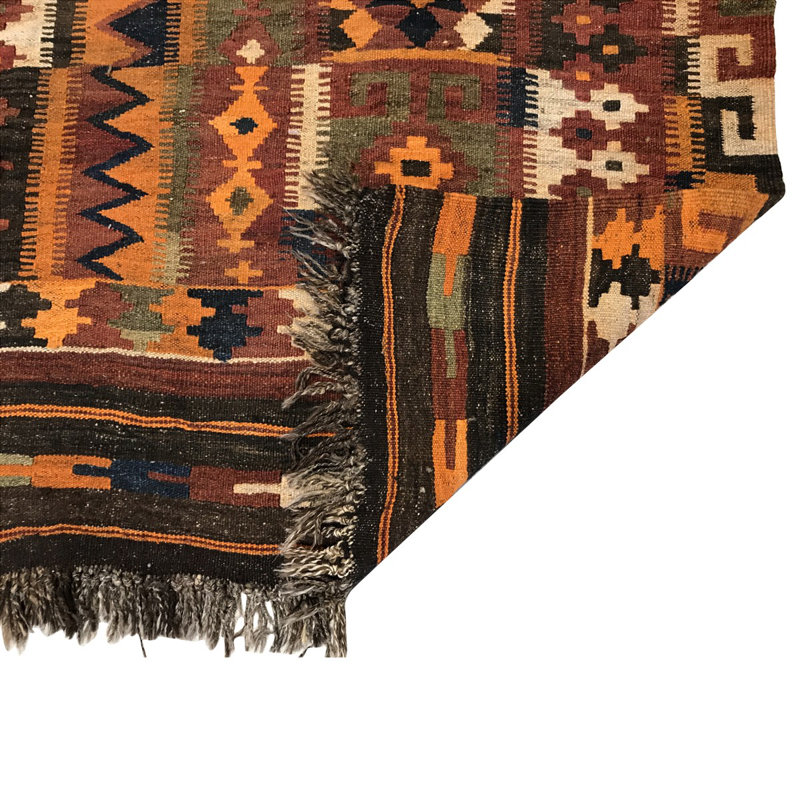 Ghelim One-of-a-Kind Handmade Wool Coral Rug