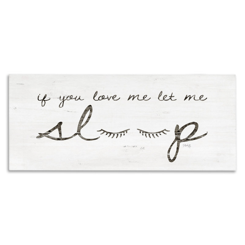 «If You Love Me Let Me Sleep», ensemble d'impression sur toile panoramique, H 10 po x l 24 po