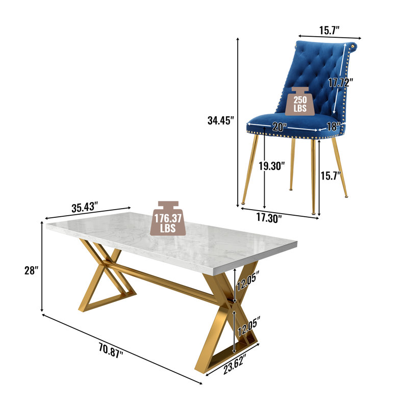 Ensemble repas pour 6 personnes Magallanes, Bleu marine