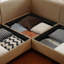 Canapé modulaire 4 places - Rangement, dossier cylindrique, assise profonde confortable - Chameau-379153296-379153299