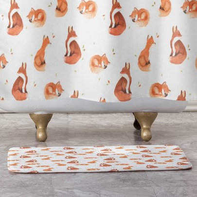 Tapis de salle de bain foxes fantaisie