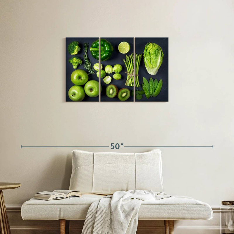 Yarlin Green Fruits And Vegetables, 20" H x 33" W