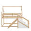 Lit simple mezzanine ou superposé simple avec escalier et toboggan-505796512
