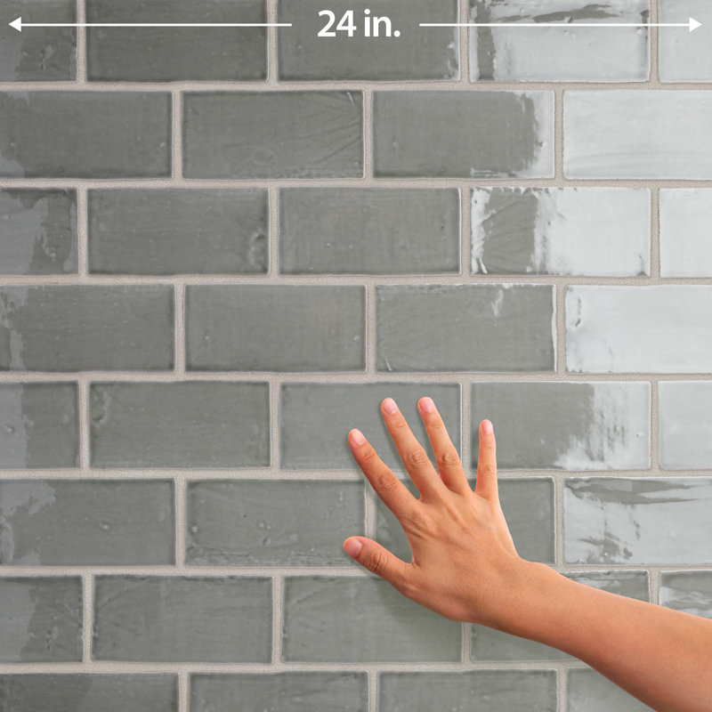 Chester Series 3" x 6" Ceramic Subway Tile in Grey