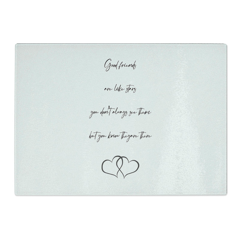 Good Friends Typography Chopping Board, 0.4cm H x 20cm W x 28.5cm L