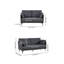 2 sièges avec capitonnage à boutons - gris, capacité de poids de 500 lb, coussin en mousse à haute densité d'une largeur de 26,37 po