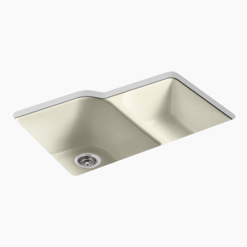 Executive Chef 33" L x 22" W Undermount Kitchen Sink with 4 Oversize Faucet Holes, Cane Sugar