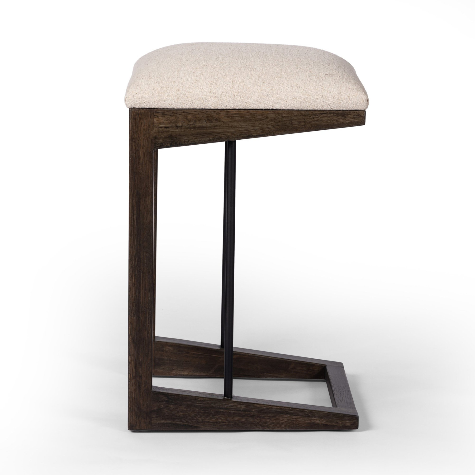 Cicily Bar Stool, Cream, Sienna Brown Oak, Counter Stool (27" Seat Height)