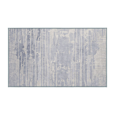 Machine Washable Blue Area Rug