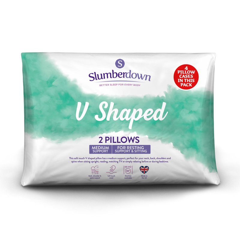 Specialist Pillows Slumberdown V Shape Medium Support Back Sleeper Pillow