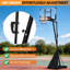 Panier de basketball portatif d'extérieur avec roulettes, panneau incassable de 122 cm, hauteur de panier réglable de 1,68 m, anneau en acier robuste, base lestable-133738878-133738882