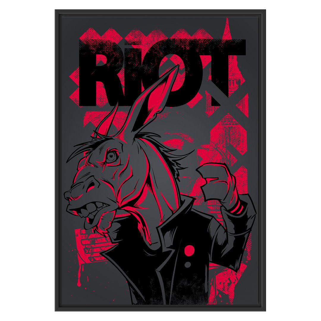 Gerahmtes Wandbild Riot black