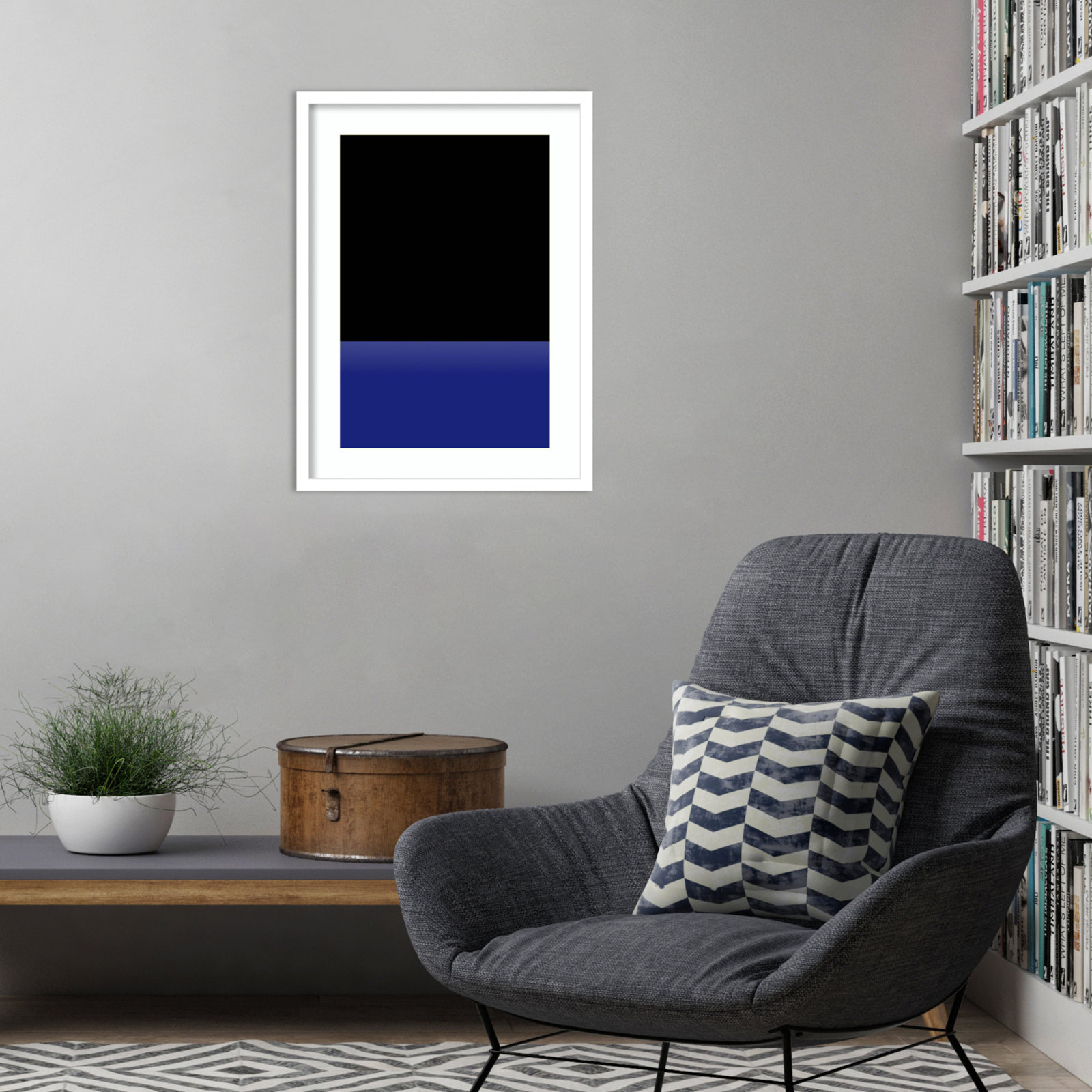 Lancey "Sea" Print by Alex Caminker, White, 25" H x 19" W
