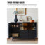 Buffet de rangement en bois d'hévéa Wabi-Sabi-2002879343