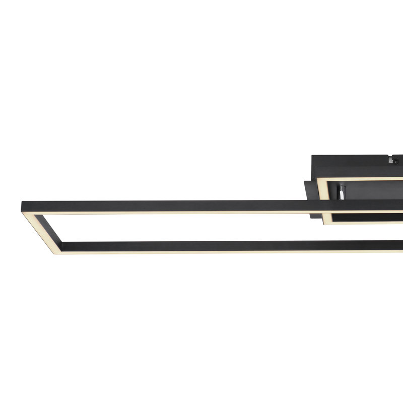 Maurin LED Semi Flush Mount, Golden, Black, 7.5cm H x 29cm W x 101cm D