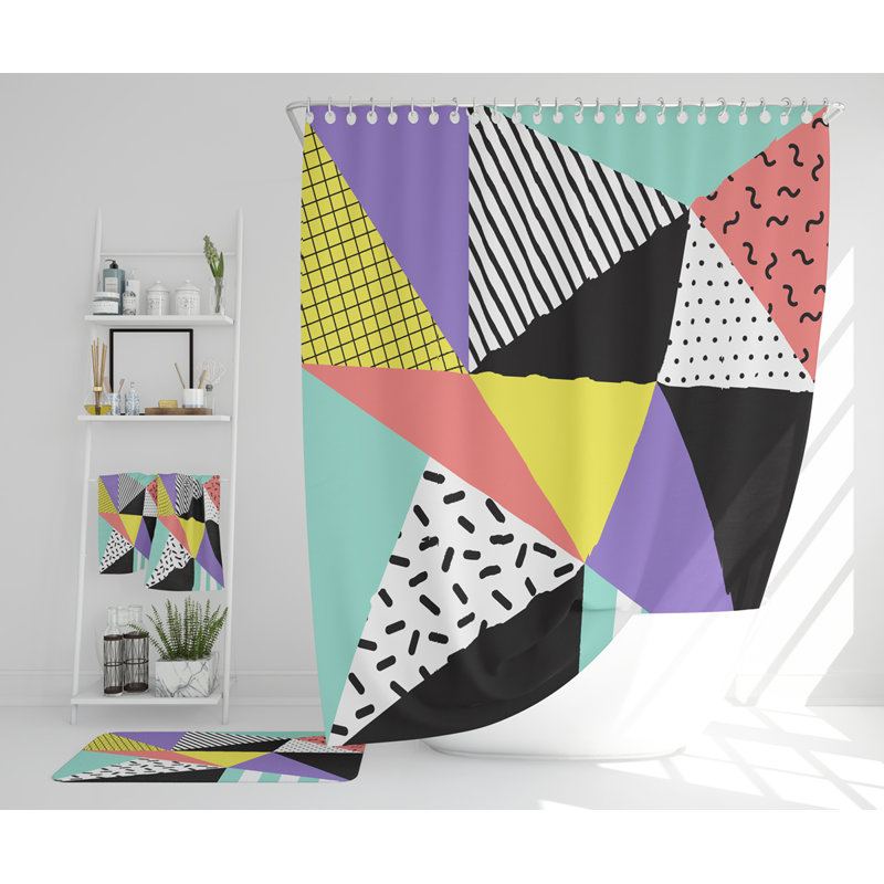Nexhmi Polyester Shower Curtain Set