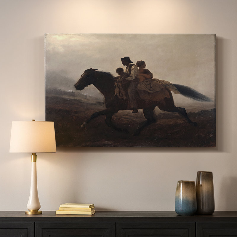 Eastman Johnson «A Ride for Liberty - The Fugitive Slaves» - Art mural sur toile tendue de qualité musée, 24 x 36