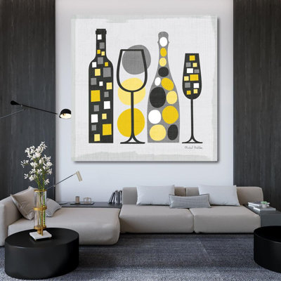 Lark Manor™ Mullan, Michael Gallery Wrapped Canvas Art Titled: Modern Kitchen Square I Yellow