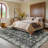 Vintage Area Rugs Floral Print Floor Carpet with Non-Slip Backing Oriental Distressed Indoor Mat Stain-Resistant Low Pile Accent Rug for Bedroom Kitchen Laundry-144244681-144244725