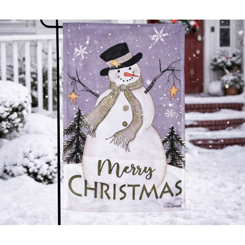 Drapeau de jardin «Merry Christmas Snowman»
