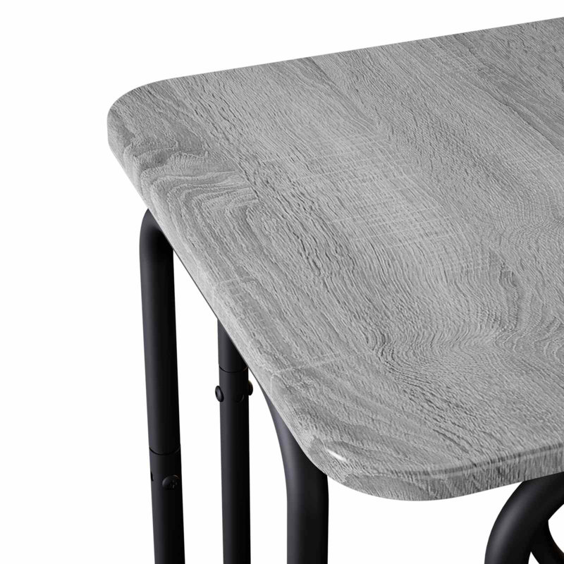  Coffee Table Engineered Wood Living Room Contemporary Modern Furniture, 45cm H x 40cm W x 40cm D, Grey Sonoma
