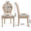 Ensemble de 2 chaises de salle à manger, chaises de salle à manger champêtre, chaises rembourrées avec dossier rond, tréfilage et techniques de sculpture