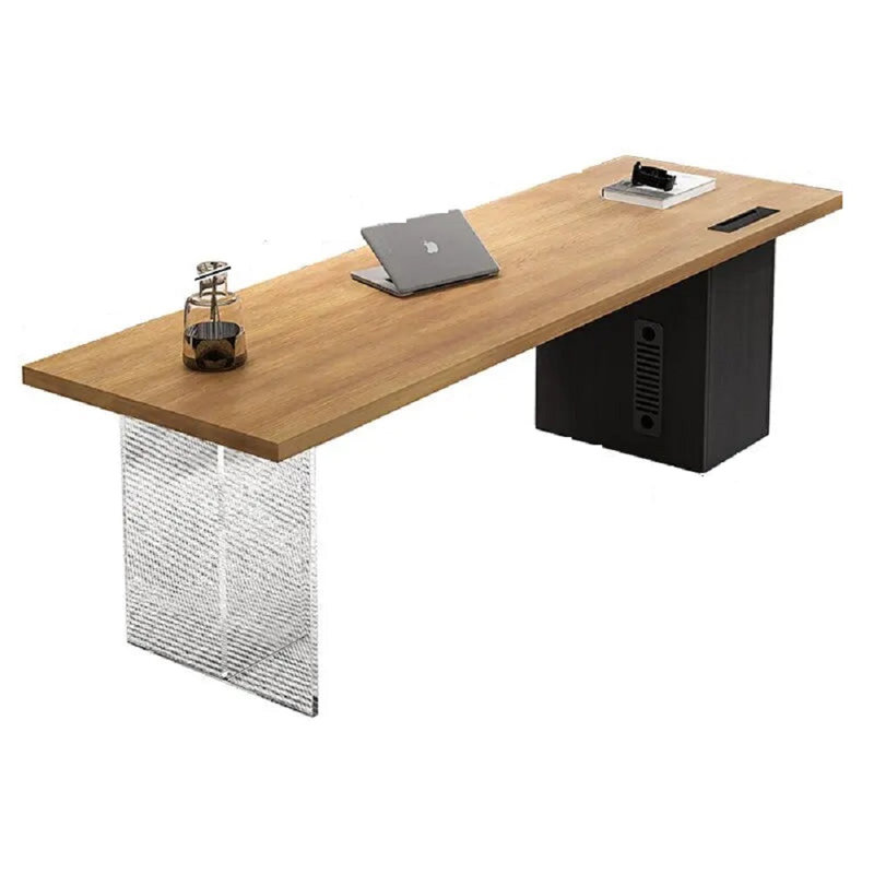 Claresta Executive Desk, 70cm H x 160cm W x 75cm D, Black, Light Brown