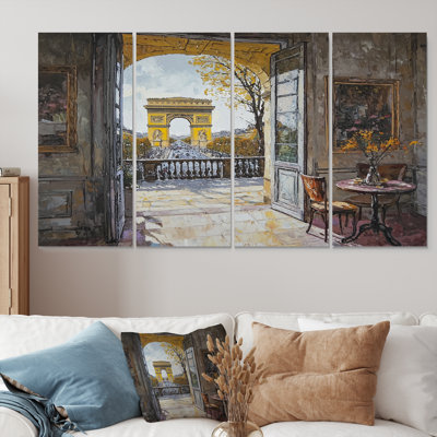 «Yellow Arc De Triomphe Views In Paris - City Paris», ensemble d'art mural