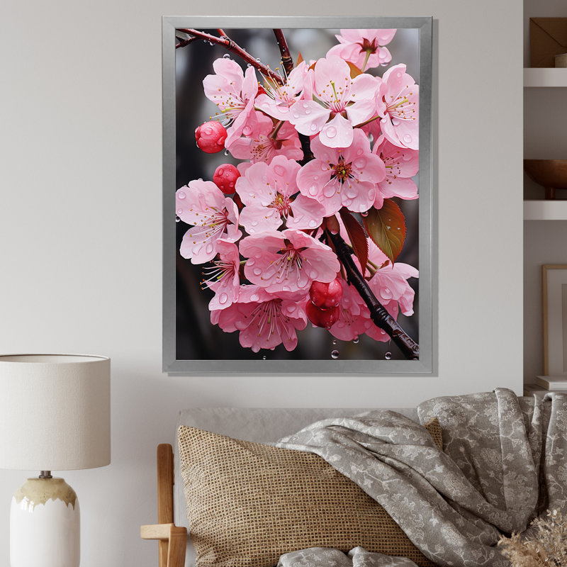 Apple Blossom Monochromatic Elegance XVI - Floral Canvas Prints, H 20 po x l 12 po, Cadre simple argenté