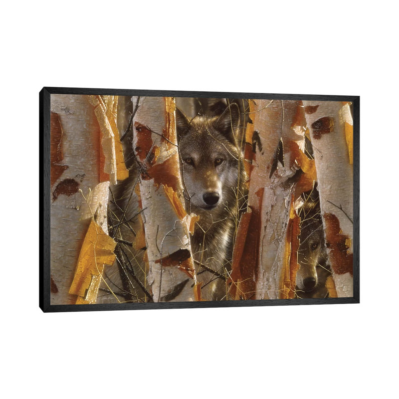 Wolf Guardian by Collin Bogle - Print on Canvas, 66.04 cm H x 45.72 cm W, Black Framed