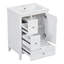 Meuble-lavabo de 24 po avec rangement, tablette réglable, panneau de fibres à densité moyenne et bois d'hévéa, cloisons amovibles, finition blanc brillant-752101046