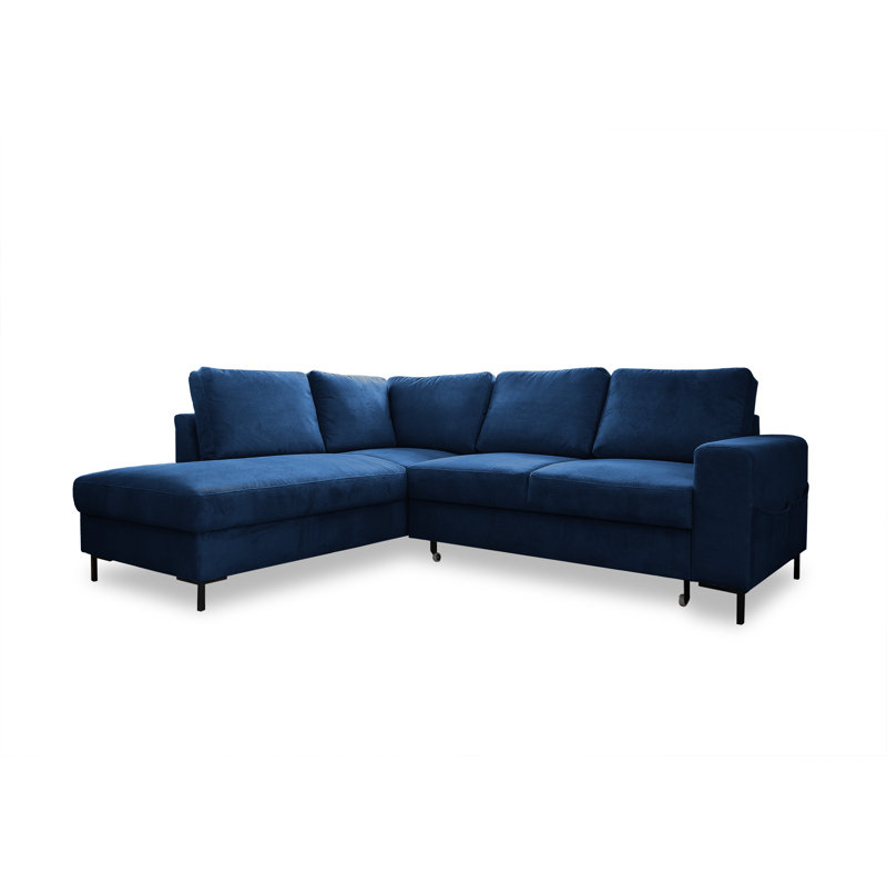 Lofty Lilly 6 seater Corner Sofa Bed, Navy Blue, Left Hand Facing