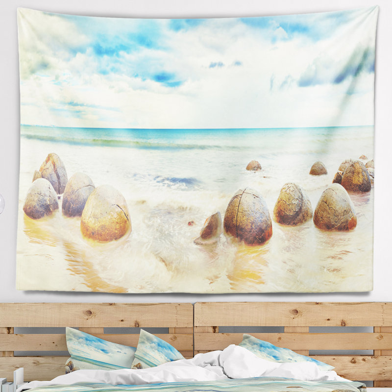 Tapisserie moeraki boulders, H 32 po x l 39 po