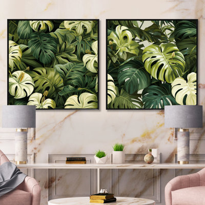 Liloh - Ensemble de 2 collages carrés tropicaux