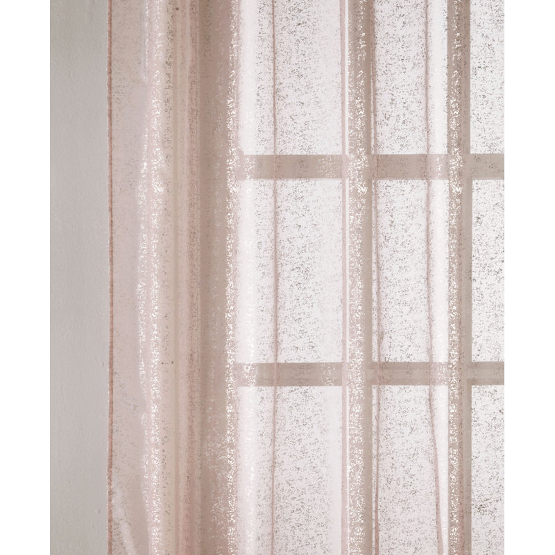 Child Sheer Curtain Single Panel, Blush, Width 140 x Drop 122cm