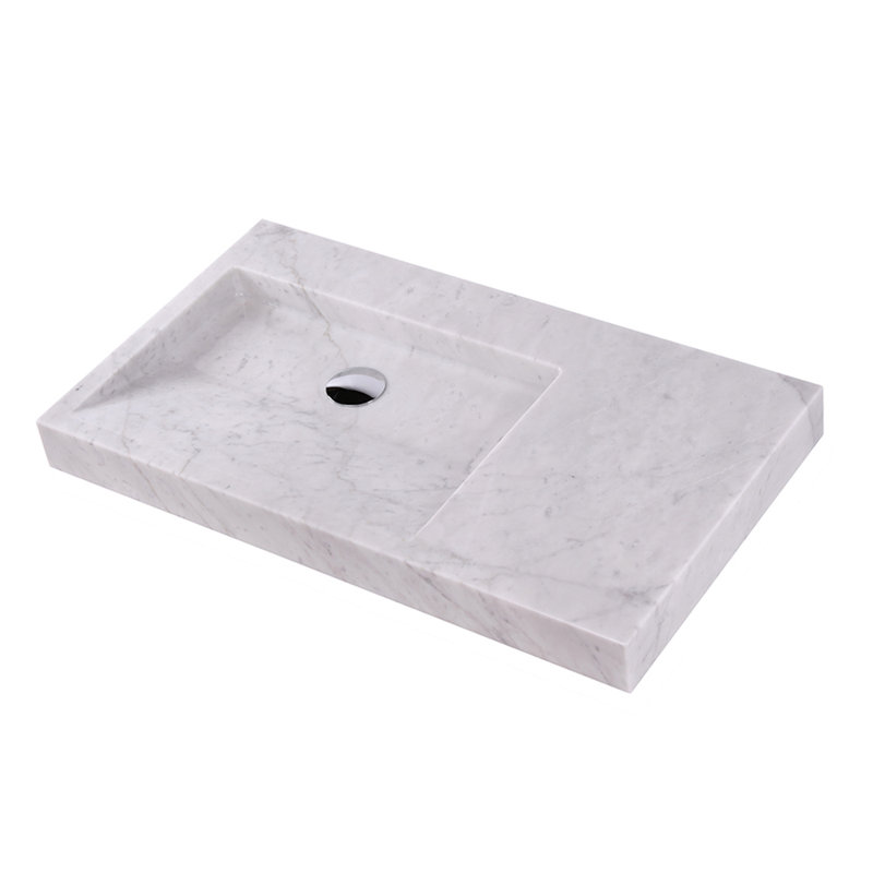 31.88'' W Single Stone Vanity Top, 0 Hole, Bianco