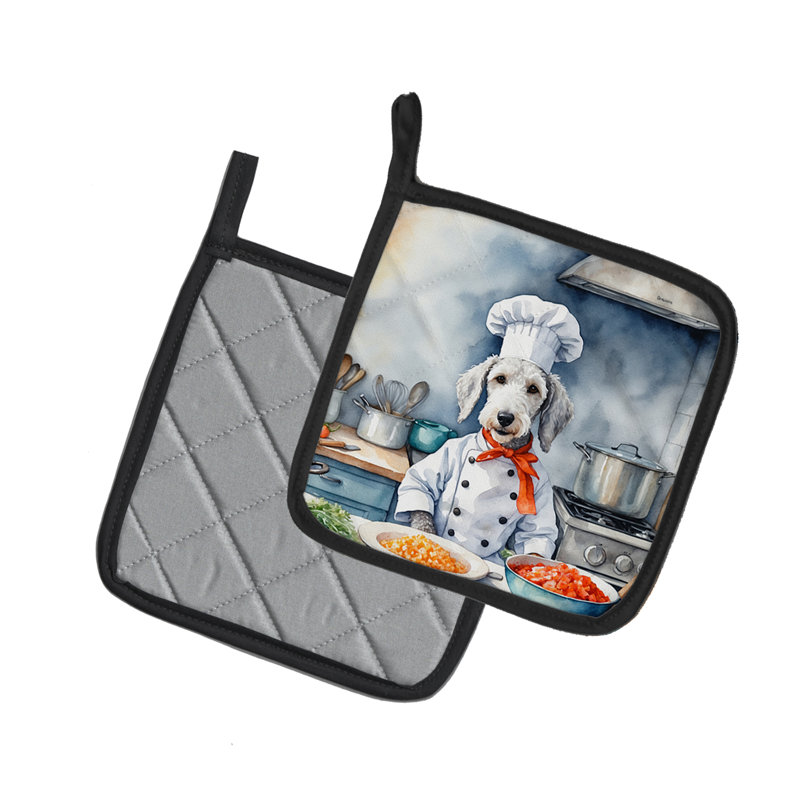 Caroline's Treasures The Dog Chef Polyester Potholder Set